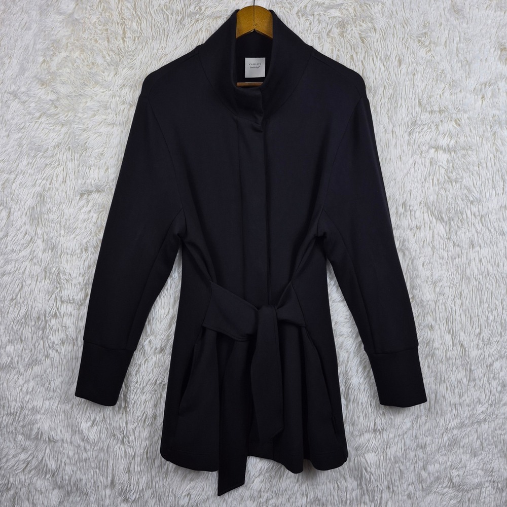 Varley Anset Jacket DoubleSoft Belted Funnel Neck Black Large